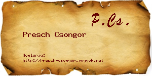 Presch Csongor névjegykártya